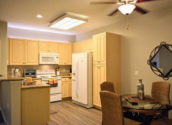 kitchen with light wood cabinets